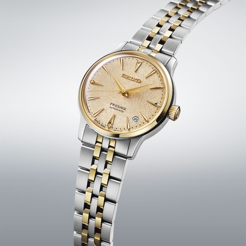 Main Image 2 of Seiko Presage 'Frozen Daiquiri' Diamond Cocktail Time 34mm Two Tone Watch