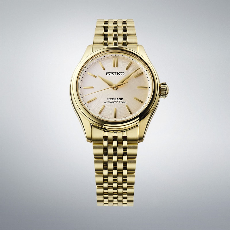 Main Image 3 of Seiko Presage Classic Series 'Shiro-Iro' 36mm Gold Tone Bracelet Watch