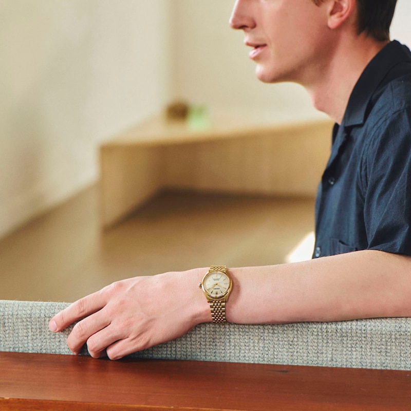 Main Image 6 of Seiko Presage Classic Series 'Shiro-Iro' 36mm Gold Tone Bracelet Watch