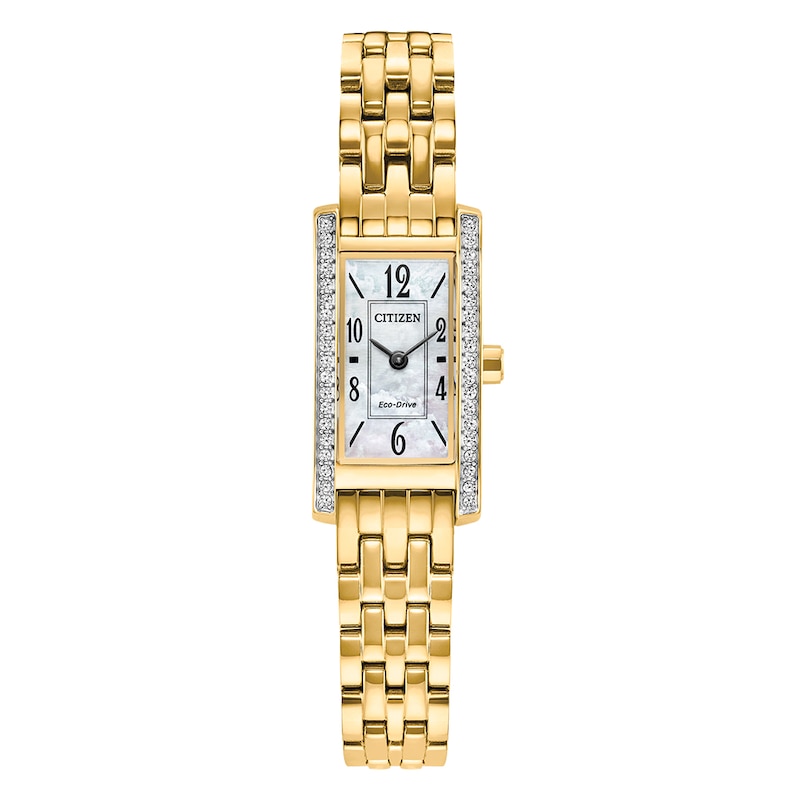 Main Image 1 of Citizen Eco-Drive Mother Of Pearl Crystal Dial & Gold Tone Bracelet Watch