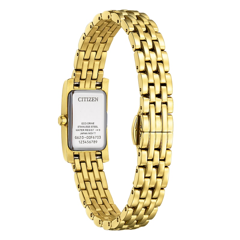 Main Image 3 of Citizen Eco-Drive Mother Of Pearl Crystal Dial & Gold Tone Bracelet Watch