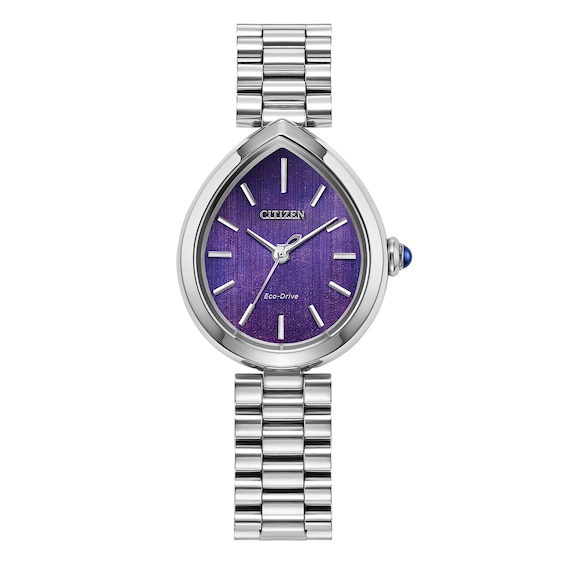 Women's Citizen L Eco-Drive Purple Pear Shaped Dial & Stainless Steel Watch