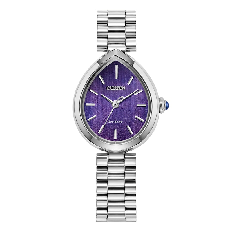 Main Image 1 of Citizen Eco-Drive Purple Pear Shaped Dial & Stainless Steel Watch