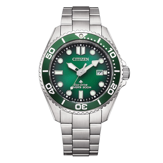 Men's Citizen Promaster Eco-Drive Green Dial & Stainless Steel Watch
