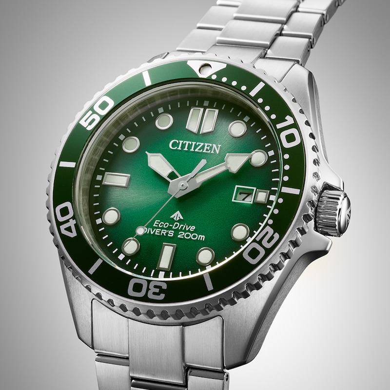 Main Image 4 of Citizen Eco-Drive Promaster Green Dial & Stainless Steel Watch