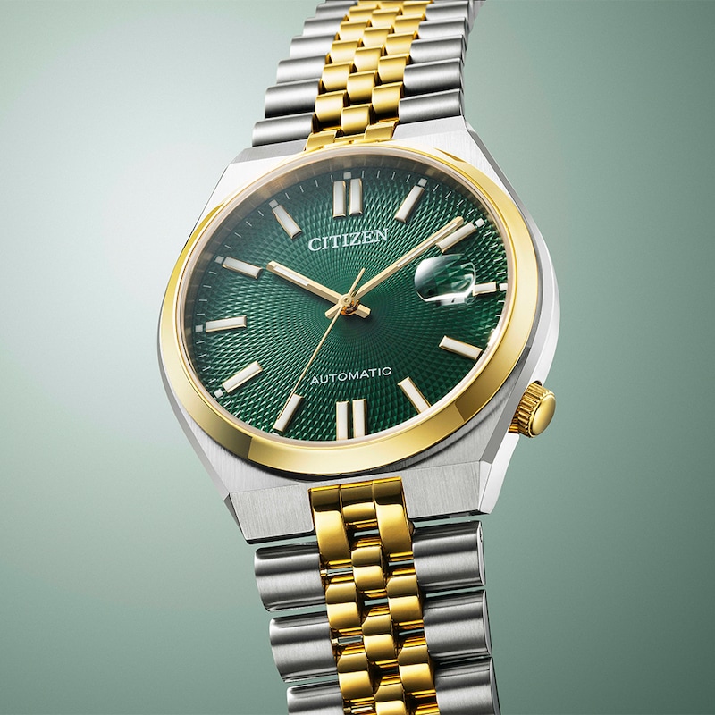 Main Image 5 of Citizen Automatic Tsuyosa 40mm Green Dial & Two Tone Watch