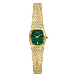 Bulova Goddess Of Time 17mm Ladies' Gold Tone Mesh Bracelet Watch