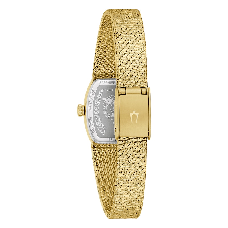 Main Image 3 of Bulova Goddess Of Time 17mm Ladies' Gold Tone Mesh Bracelet Watch