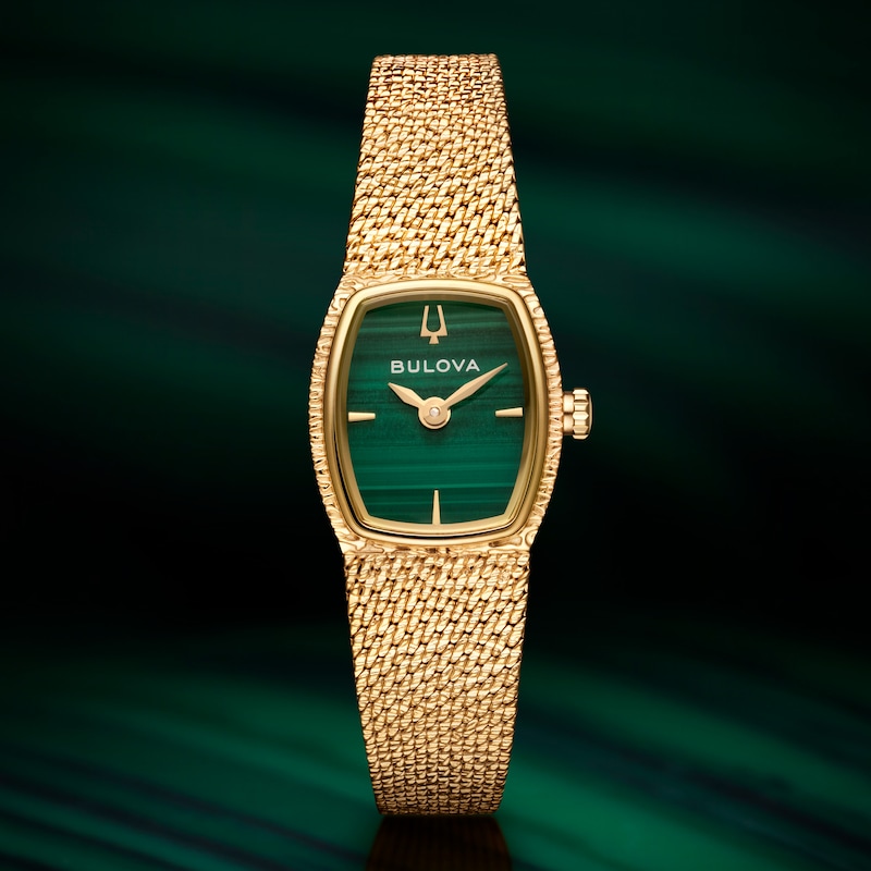 Main Image 5 of Bulova Goddess Of Time 17mm Ladies' Gold Tone Mesh Bracelet Watch