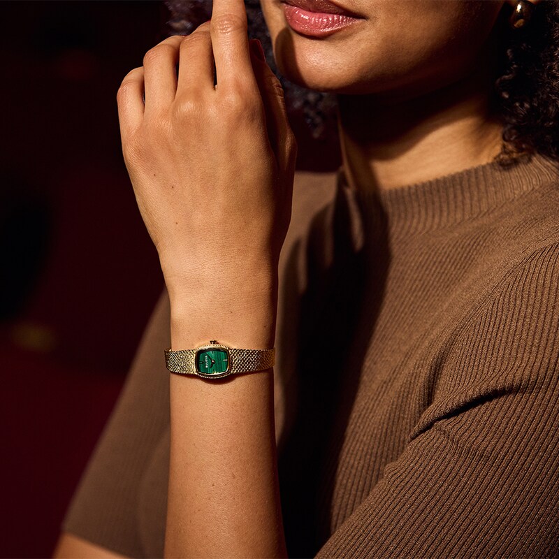 Main Image 6 of Bulova Goddess Of Time 17mm Ladies' Gold Tone Mesh Bracelet Watch