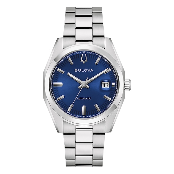 Men's Bulova Surveyor 39Mm Blue Dial & Stainless Steel Watch
