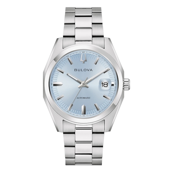 Men's Bulova Surveyor 39Mm Blue Dial & Stainless Steel Watch