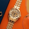 Thumbnail Image 4 of Bulova Classic Sutton 43mm Skeleton Gold Tone Bracelet Watch