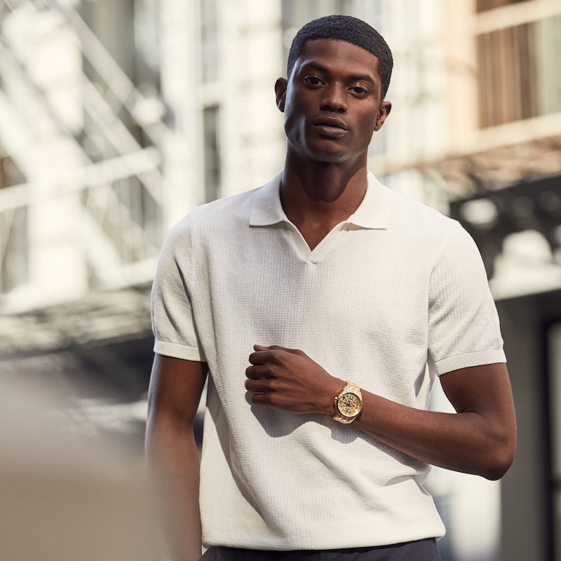 Main Image 5 of Bulova Classic Sutton 43mm Skeleton Gold Tone Bracelet Watch