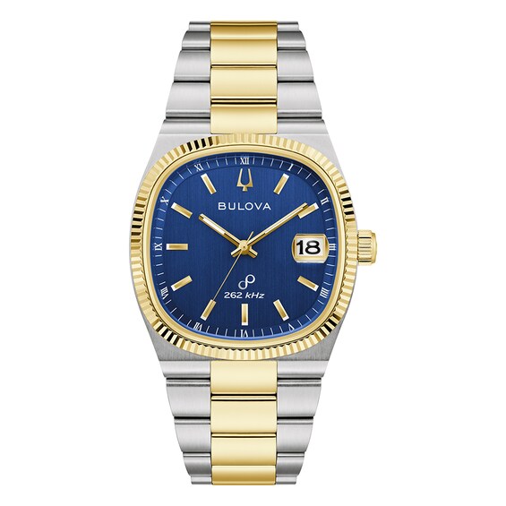 Men's Bulova Super Seville 38Mm Blue Dial & Two Tone Bracelet Watch
