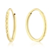 Thumbnail Image 1 of 9ct Yellow Gold 10mm Diamond Cut Hoop Earrings