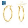 Thumbnail Image 1 of 9ct Yellow Gold 15mm Mirror Twisted Diamond Cut Hoop Earrings