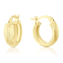 9ct Yellow Gold Small Textured Hoops