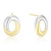 Thumbnail Image 1 of 9ct Yellow Gold & Silver Tone Rhodium Plate Open Oval Stud Earrings