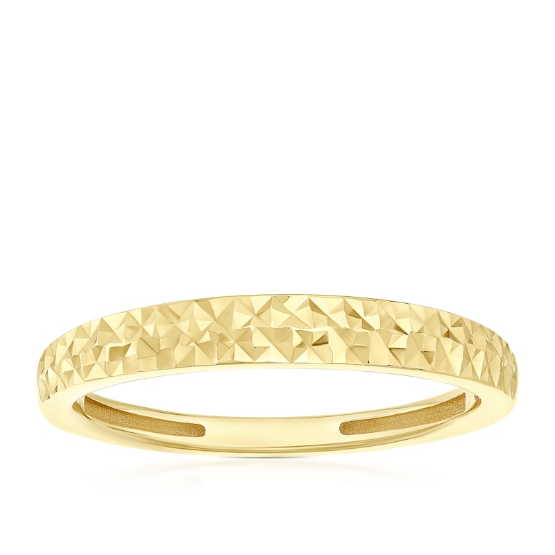 Main Image 1 of 9ct Yellow Gold Diamond Cut Ring