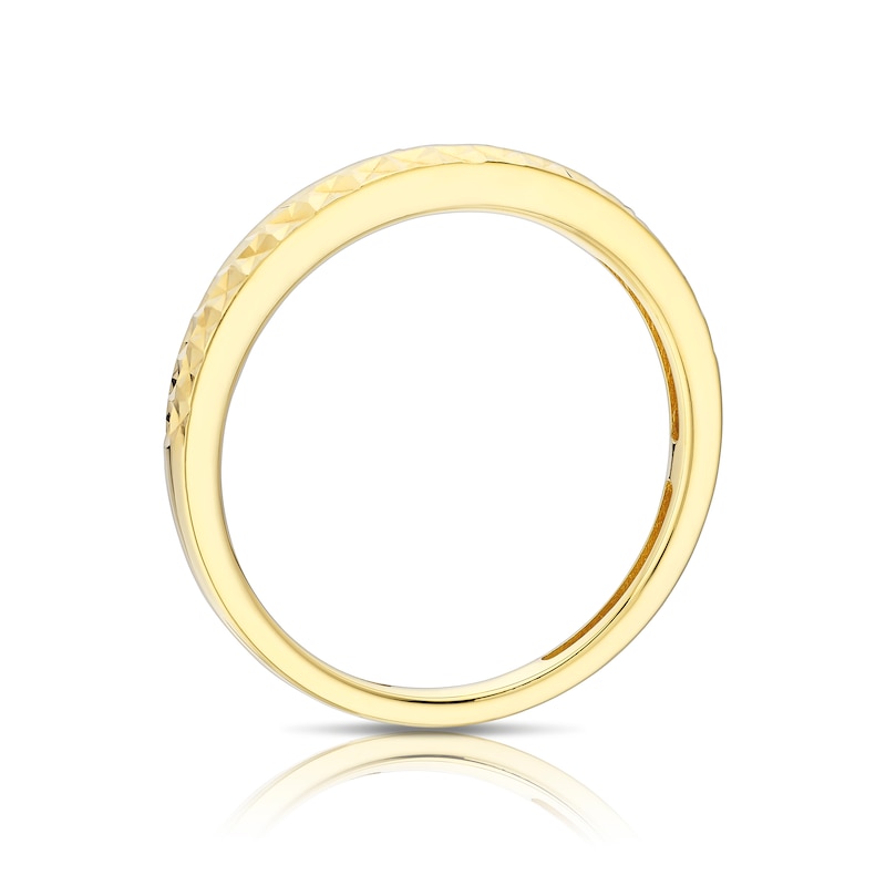 Main Image 3 of 9ct Yellow Gold Diamond Cut Ring