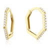 Thumbnail Image 1 of 9ct Yellow Gold & Cubic Zirconia Small Hexagon Hoop Earrings