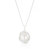 Thumbnail Image 1 of Sterling Silver 18" Cubic Zirconia & Cultured Freshwater Pearl Large Knot Pendant