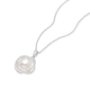 Thumbnail Image 2 of Sterling Silver 18" Cubic Zirconia & Cultured Freshwater Pearl Large Knot Pendant