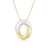 Thumbnail Image 1 of 9ct Yellow Gold & Silver Tone Rhodium Plate Open Oval Stud Necklace