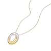 Thumbnail Image 2 of 9ct Yellow Gold & Silver Tone Rhodium Plate Open Oval Stud Necklace