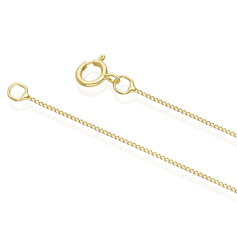 Main Image 3 of 9ct Yellow Gold & Silver Tone Rhodium Plate Open Oval Stud Necklace