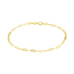 9ct Yellow Gold 7.25" Small Square Rambo Bracelet