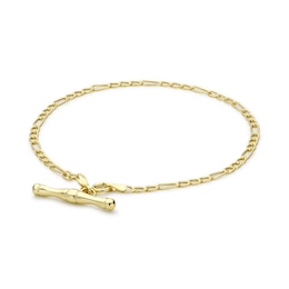 9ct Yellow Gold 7.5" Figaro T-Bar Bracelet