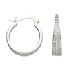Thumbnail Image 1 of Sterling Silver 16mm Cubic Zirconia Pavé Set Graduated Shaped Hoop Earrings