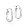 Thumbnail Image 1 of Sterling Silver 27mm Textured Large Oval Hoop Earrings
