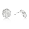 Thumbnail Image 1 of Sterling Silver Cubic Zirconia Diamond Cut Circle Stud Earrings