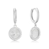 Thumbnail Image 1 of Sterling Silver Cubic Zirconia Diamond Cut Circle Hoop Earrings
