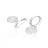 Thumbnail Image 2 of Sterling Silver Cubic Zirconia Diamond Cut Circle Hoop Earrings
