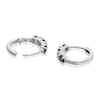 Thumbnail Image 2 of Sterling Silver Cubic Zirconia & Created Sapphire Huggie Hoop Earrings