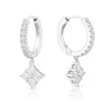 Thumbnail Image 1 of Sterling Silver Cubic Zirconia Hoop Drop Earrings