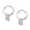 Thumbnail Image 2 of Sterling Silver Cubic Zirconia Hoop Drop Earrings
