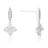 Thumbnail Image 1 of Sterling Silver Cubic Zirconia Flower Motif Drop Earrings