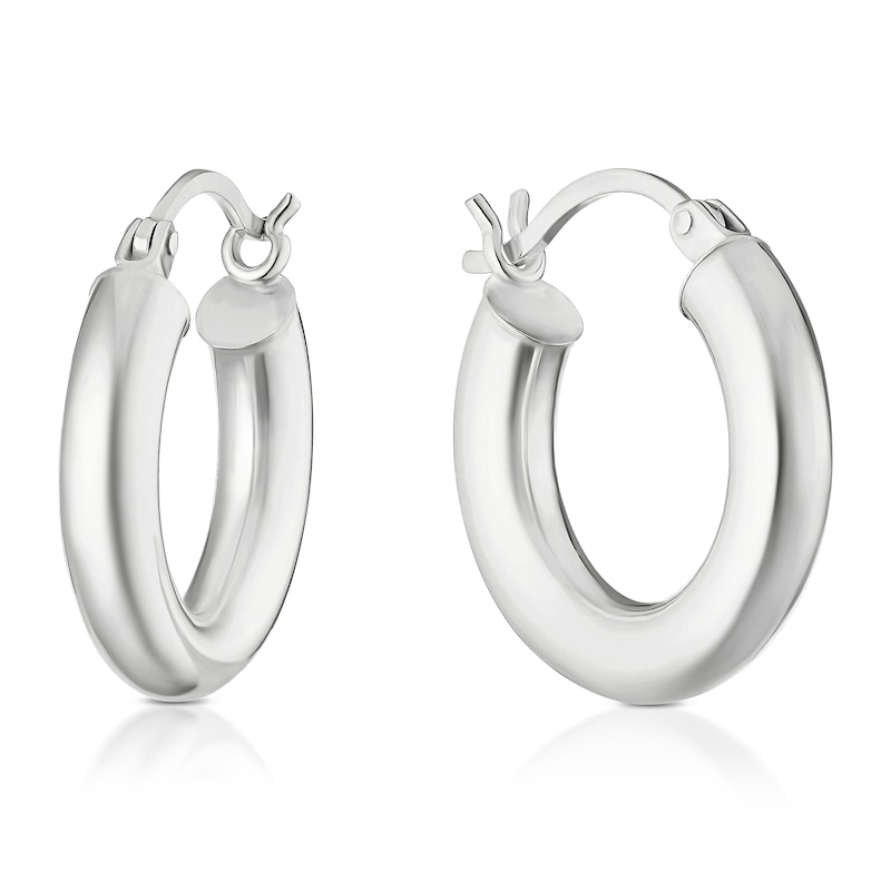 Main Image 1 of Sterling Silver Chunky Polished Hoop Earrings