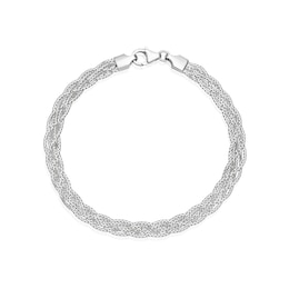 Sterling Silver Plaited Woven Chain Bracelet
