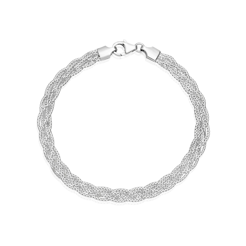 Main Image 1 of Sterling Silver Plaited Woven Chain Bracelet