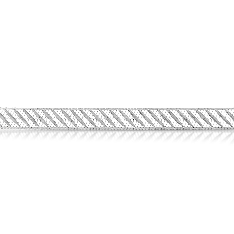 Main Image 2 of Sterling Silver Diamond Cut Herringbone Solid Bracelet