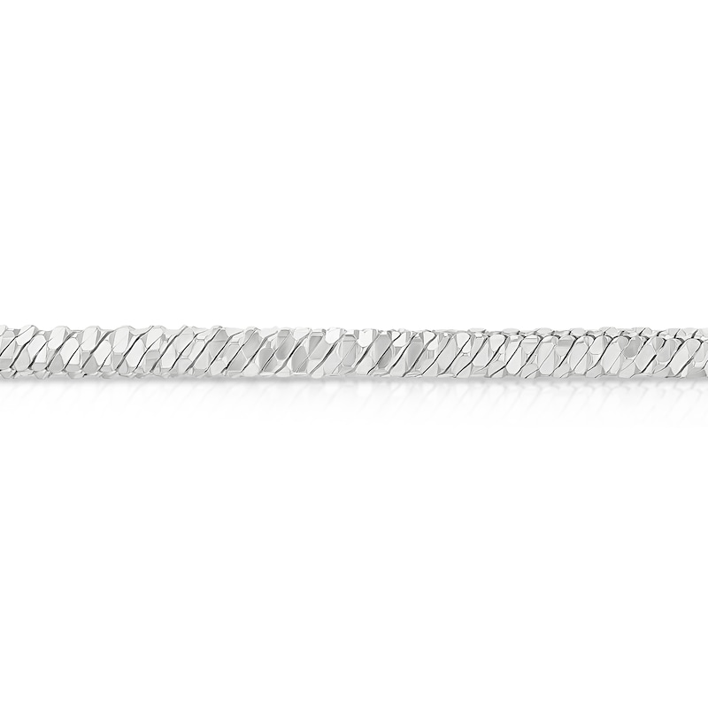 Main Image 2 of Sterling Silver Cubic Zirconia Baguette & Foxtail Chain Bracelet