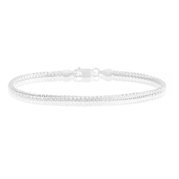 Sterling Silver Diamond Cut Rounded Bracelet