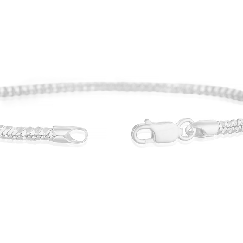 Main Image 3 of Sterling Silver Diamond Cut Rounded Bracelet