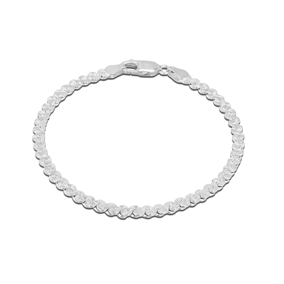 Sterling Silver 7.5 Diamond Cut Chain Bracelet